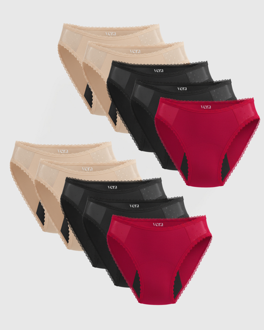 Vera's Elegant Leakproof Briefs (10-Pack)